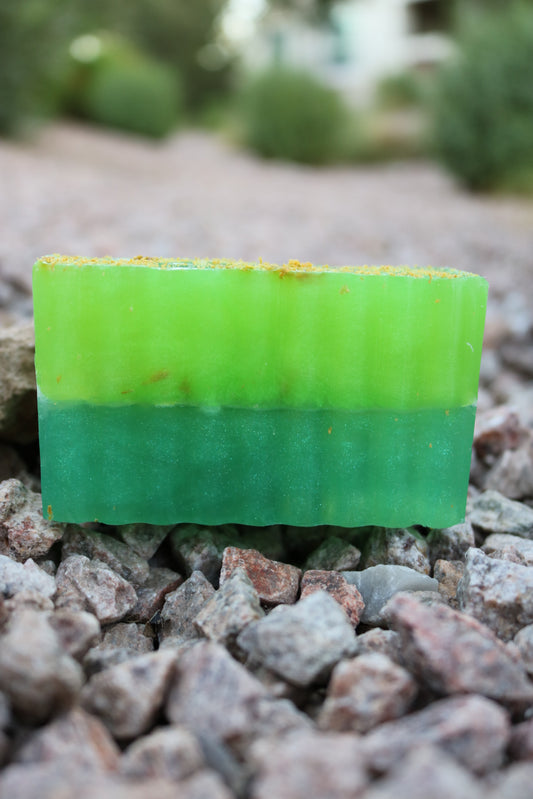 Bar Soap - Branaura - Citrus Breeze - Green and Blue - Front and Back